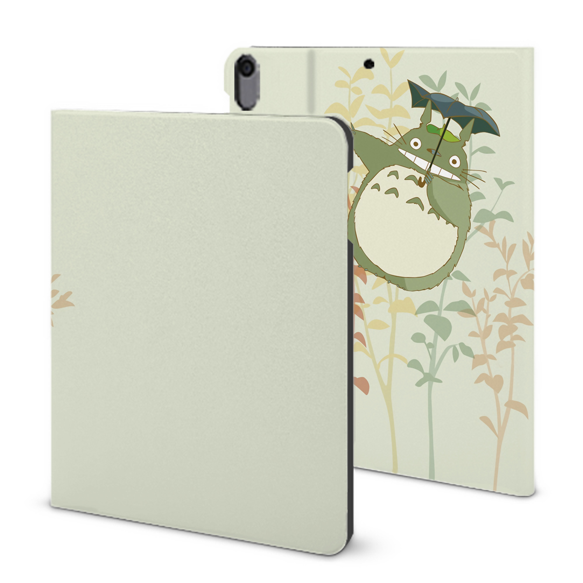 （画像用） となりのトトロ 草壁メイ 草壁サツキ My Neighbor Totoro Satsuki Kusakabe Mei Kusakabe IPad ケース ブック型 PUレザー TPU 耐衝撃 軽量 薄型 ペン収納なし 全面保護 IPad 各モデル対応